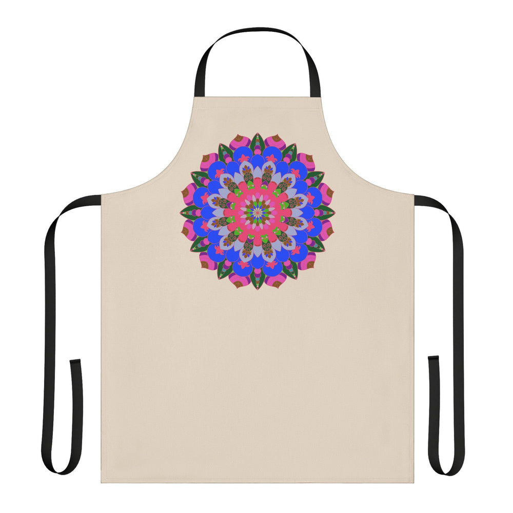 Hand - Drawn Mandala Art Apron - Beige All Over Prints - Blululi