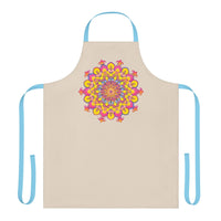 Hand Drawn Mandala Art Apron - Beige All Over Prints - Blululi