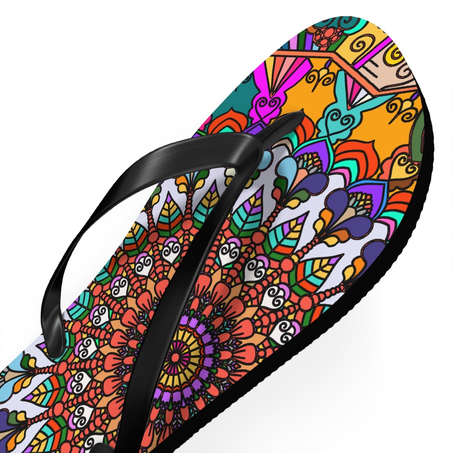 Hand - Drawn Mandala Art Flip Flops - Stylish & Comfortable Summer Footwear 1 - Blululi