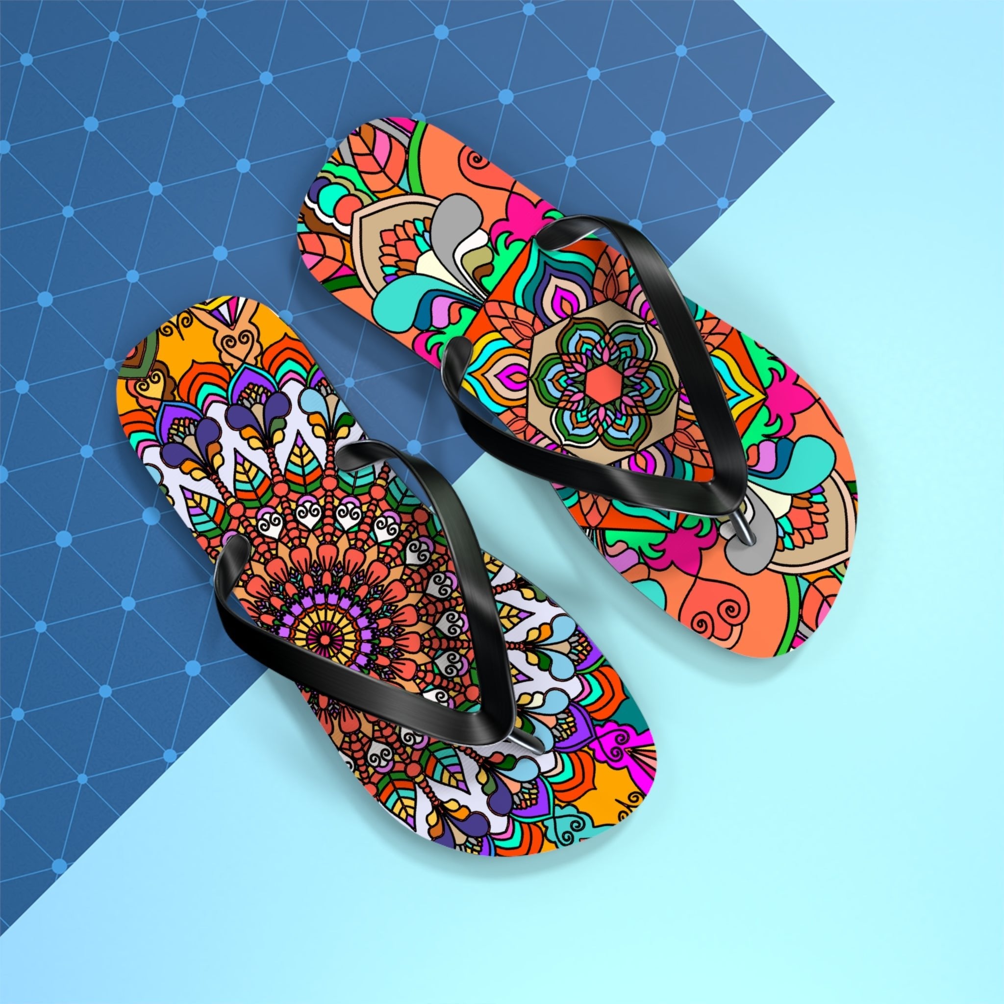 Hand - Drawn Mandala Art Flip Flops - Stylish & Comfortable Summer Footwear 1 - Blululi