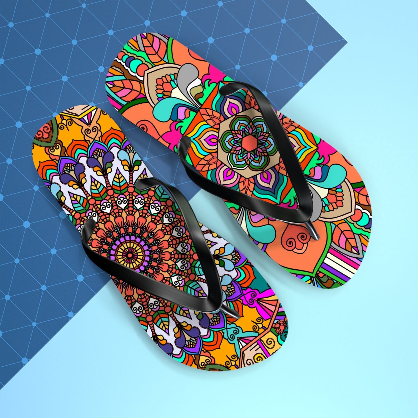 Hand - Drawn Mandala Art Flip Flops - Stylish & Comfortable Summer Footwear 1 - Blululi