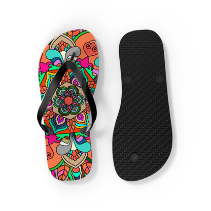 Hand - Drawn Mandala Art Flip Flops - Stylish & Comfortable Summer Footwear 1 - Blululi