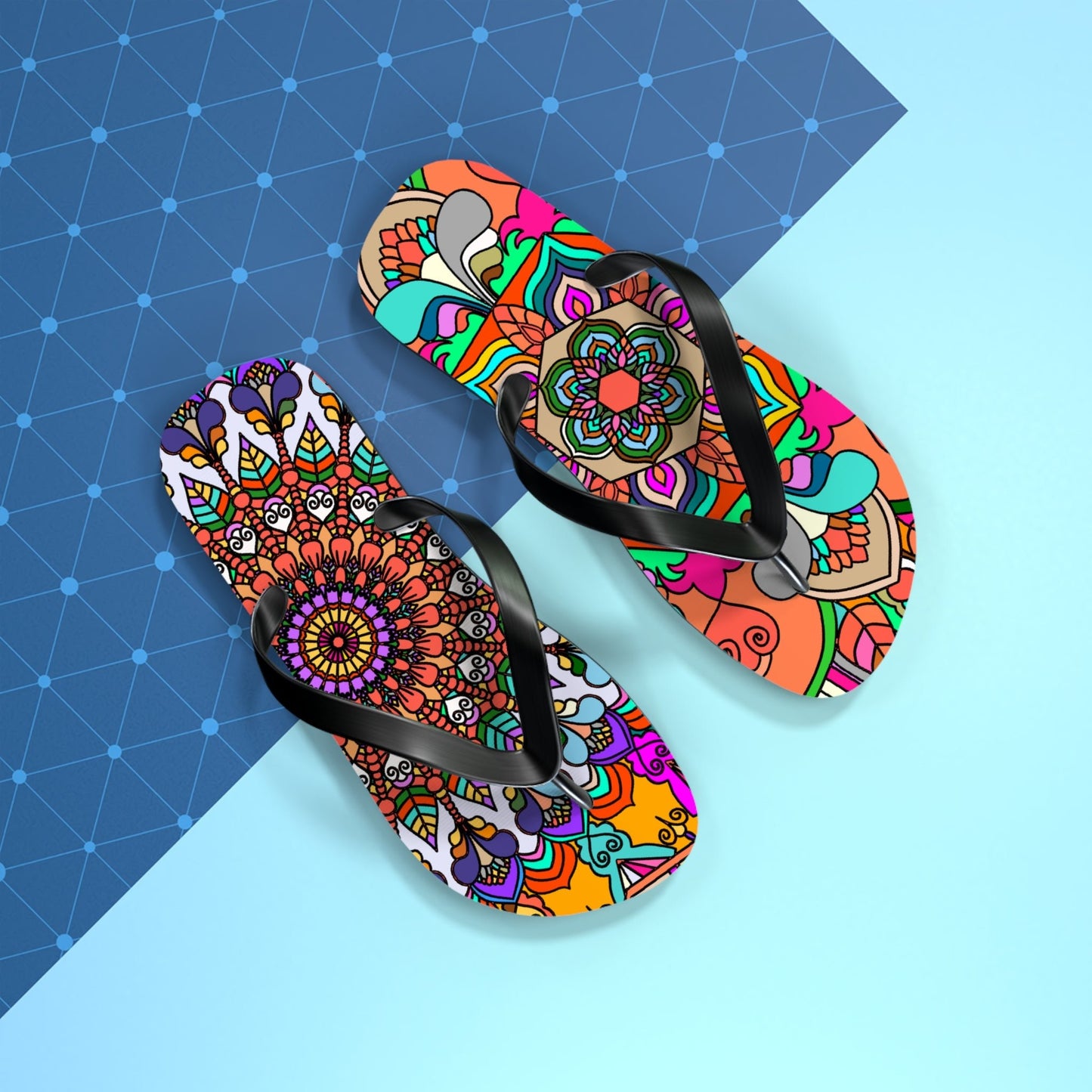 Hand - Drawn Mandala Art Flip Flops - Stylish & Comfortable Summer Footwear 1 - Blululi