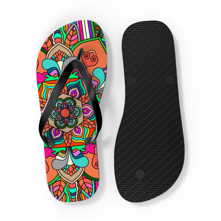 Hand - Drawn Mandala Art Flip Flops - Stylish & Comfortable Summer Footwear 1 - Blululi