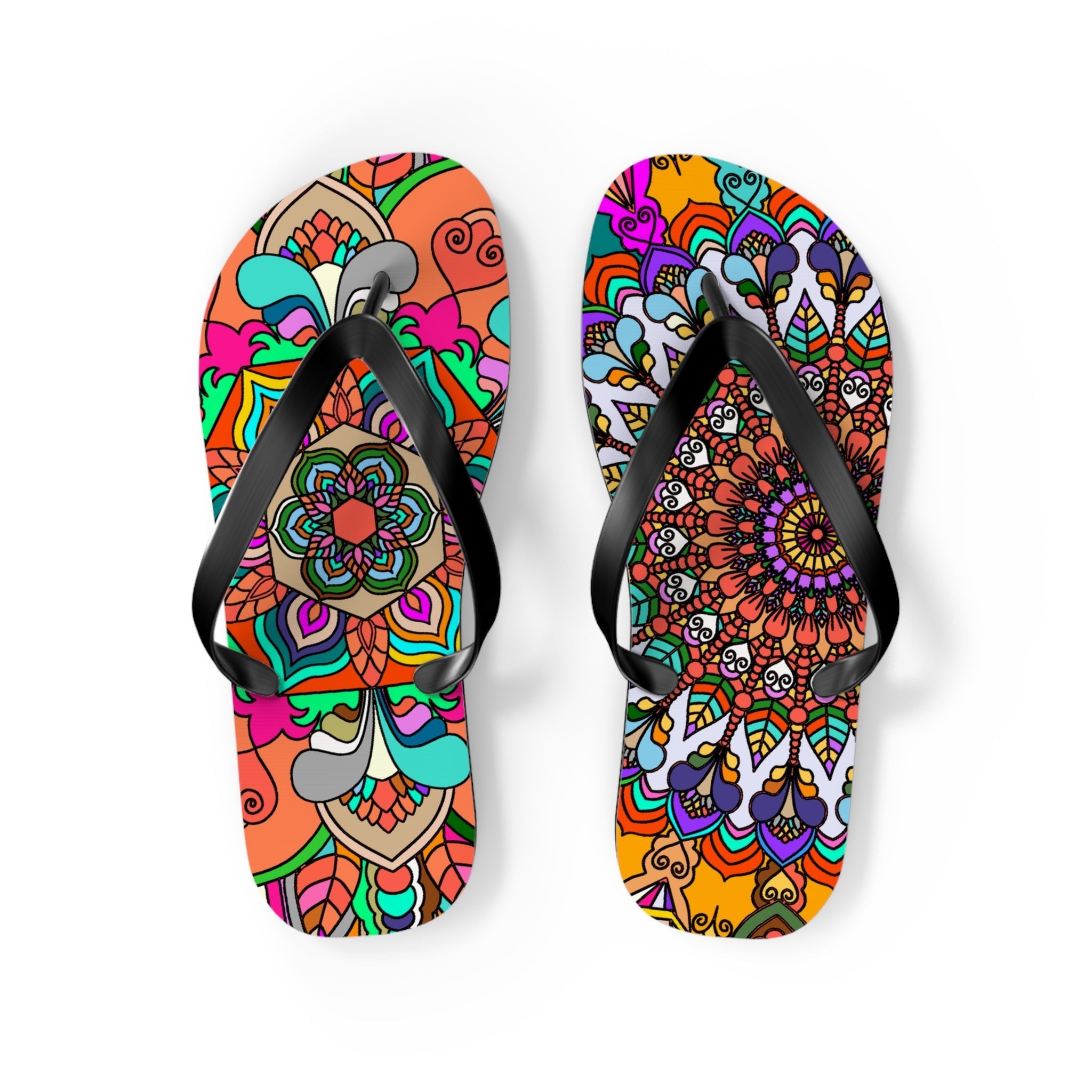 Hand - Drawn Mandala Art Flip Flops - Stylish & Comfortable Summer Footwear 1 - Blululi