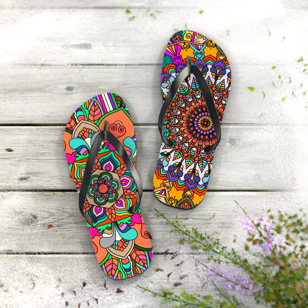 Hand - Drawn Mandala Art Flip Flops - Stylish & Comfortable Summer Footwear 1 - Blululi