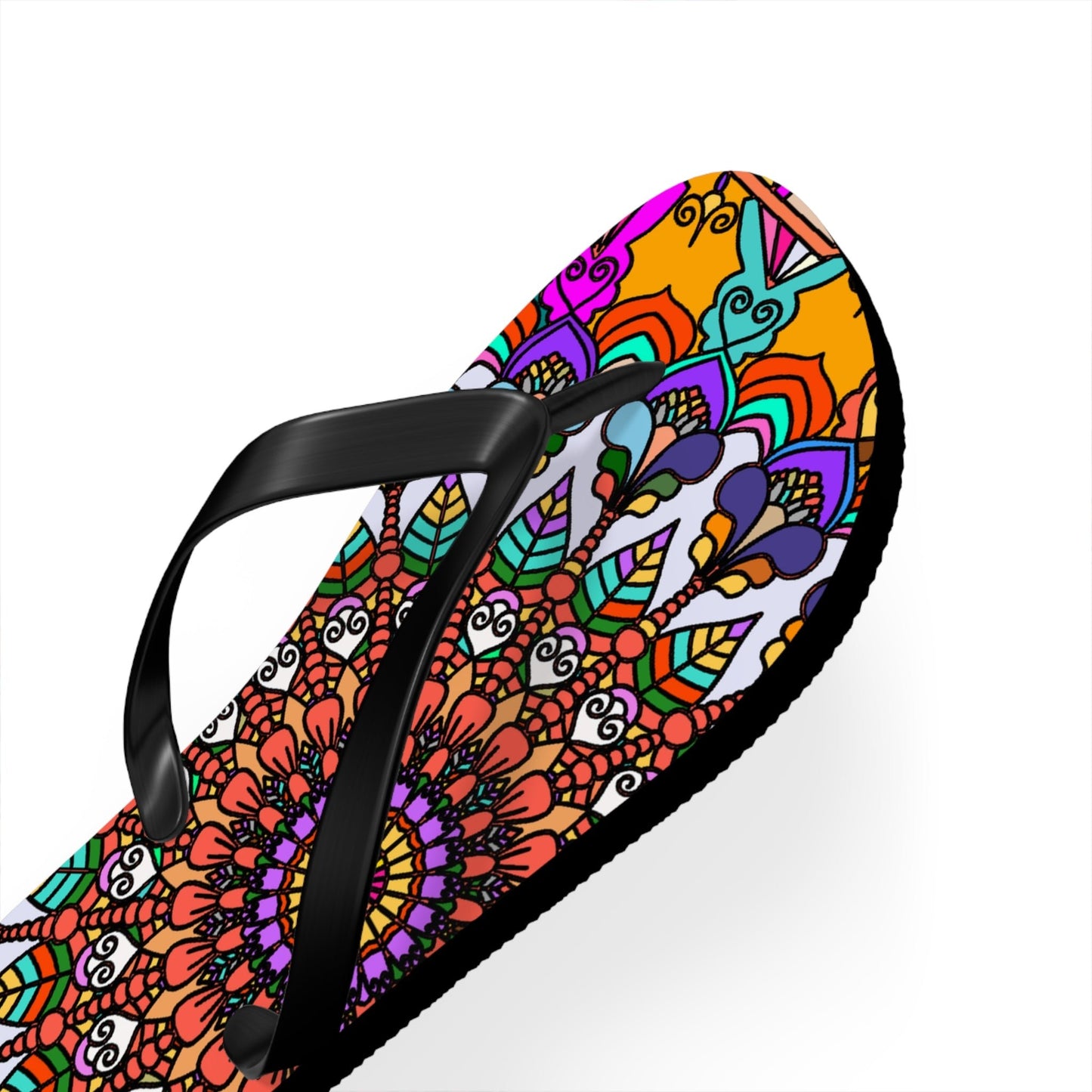 Hand - Drawn Mandala Art Flip Flops - Stylish & Comfortable Summer Footwear 1 - Blululi