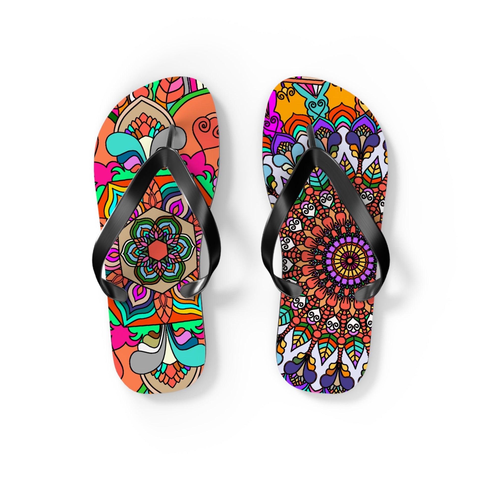 Hand - Drawn Mandala Art Flip Flops - Stylish & Comfortable Summer Footwear 1 - Blululi