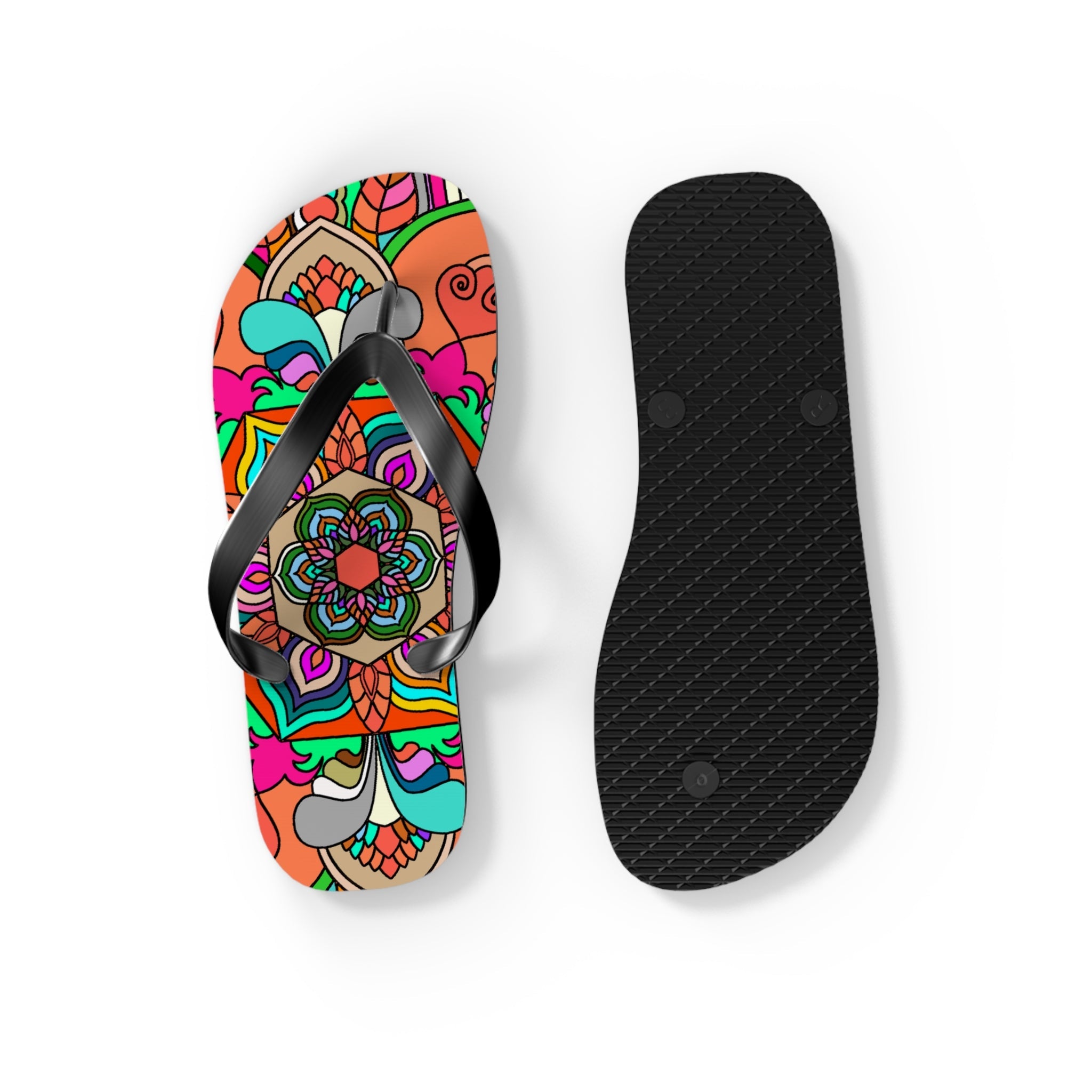 Hand - Drawn Mandala Art Flip Flops - Stylish & Comfortable Summer Footwear 1 - Blululi