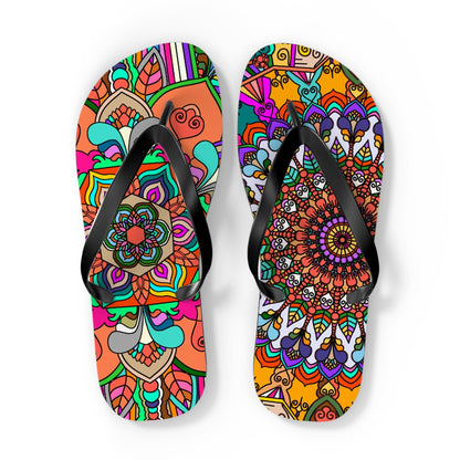 Hand - Drawn Mandala Art Flip Flops - Stylish & Comfortable Summer Footwear 1 - Blululi