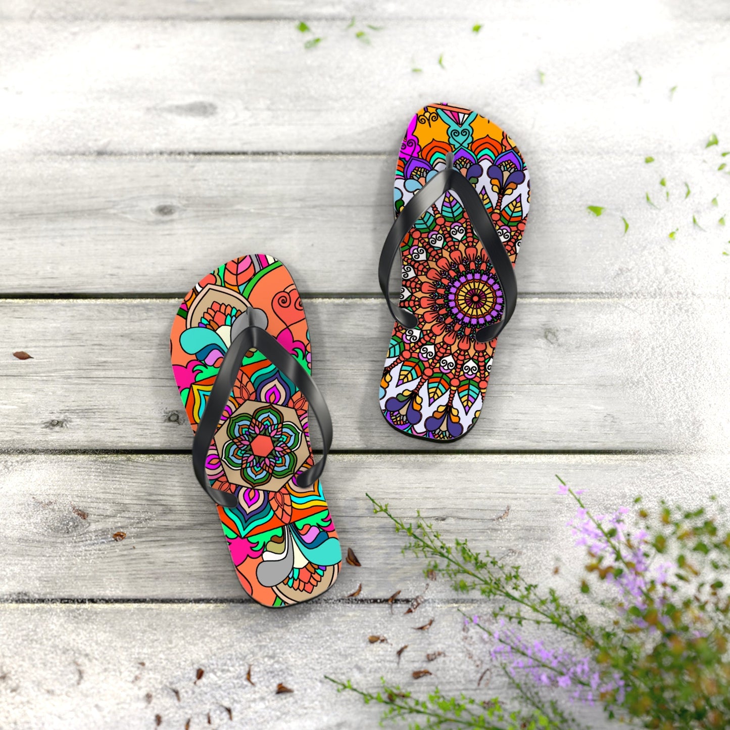 Hand - Drawn Mandala Art Flip Flops - Stylish & Comfortable Summer Footwear 1 - Blululi