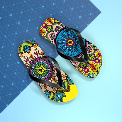 Hand - Drawn Mandala Art Flip Flops - Stylish & Comfortable Summer Footwear - Blululi