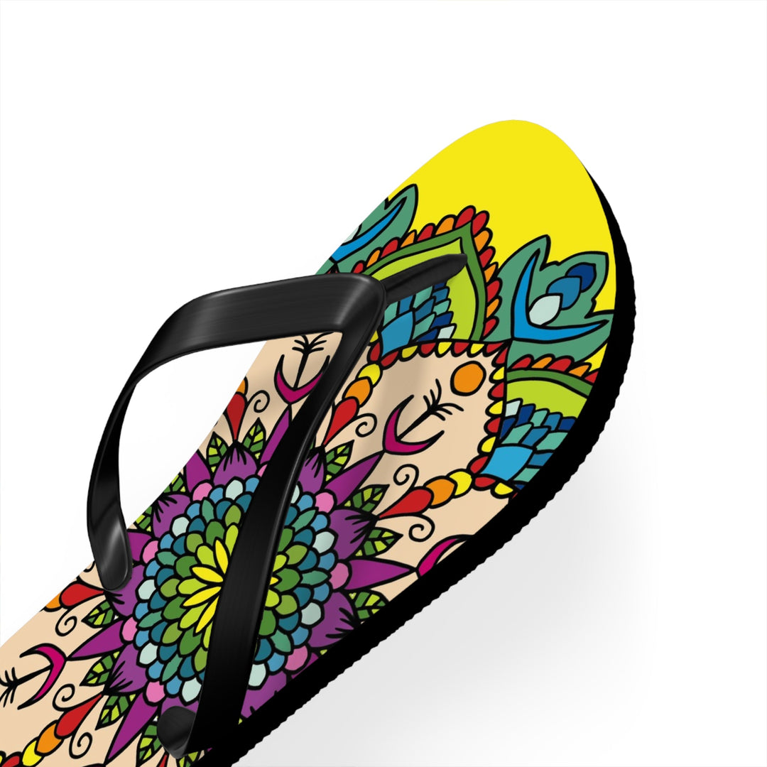 Hand - Drawn Mandala Art Flip Flops - Stylish & Comfortable Summer Footwear - Blululi