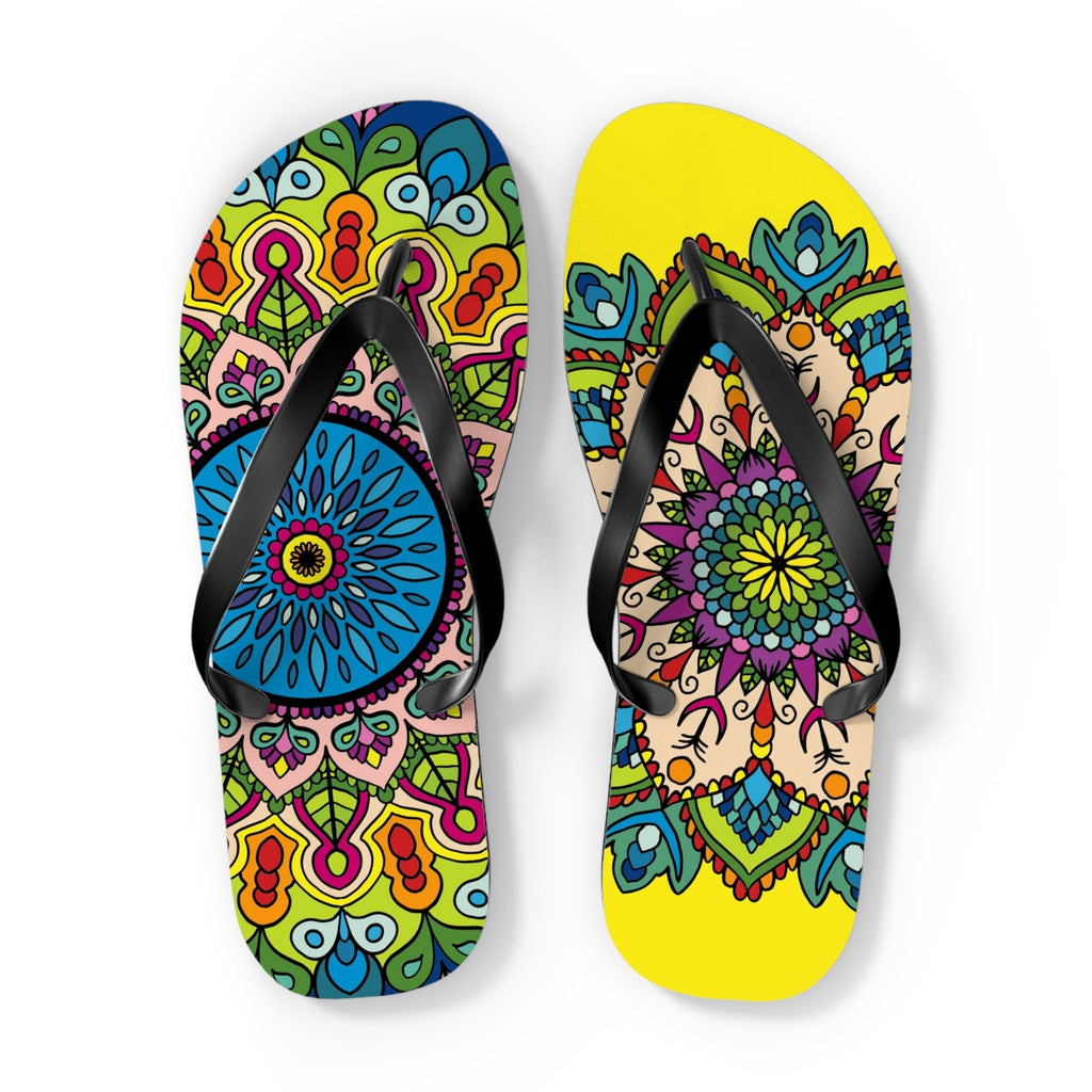 Hand - Drawn Mandala Art Flip Flops - Stylish & Comfortable Summer Footwear - Blululi