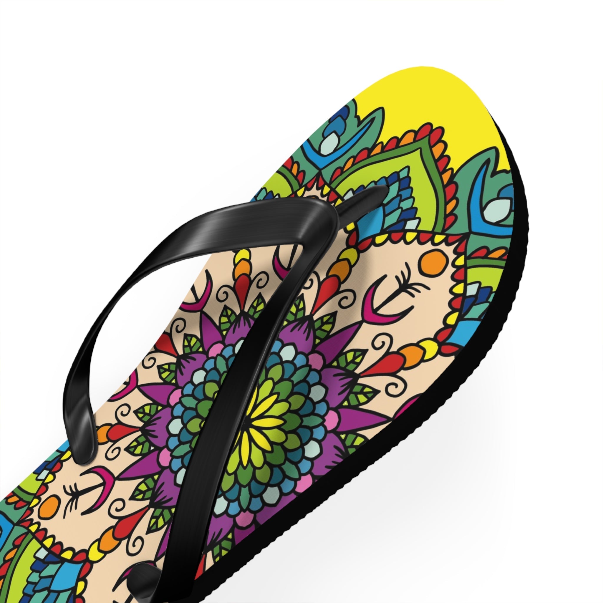 Hand - Drawn Mandala Art Flip Flops - Stylish & Comfortable Summer Footwear - Blululi