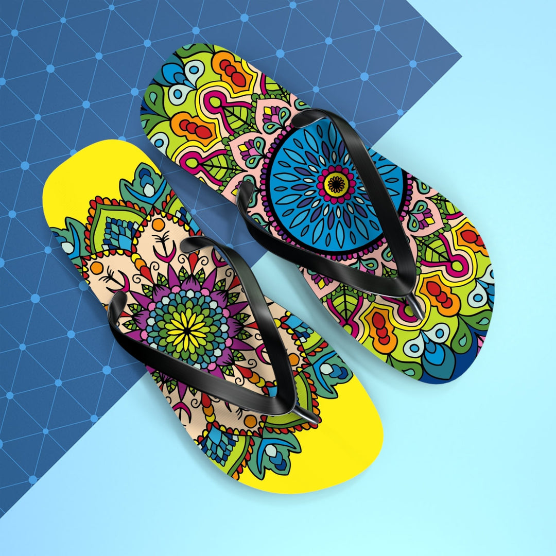 Hand - Drawn Mandala Art Flip Flops - Stylish & Comfortable Summer Footwear - Blululi