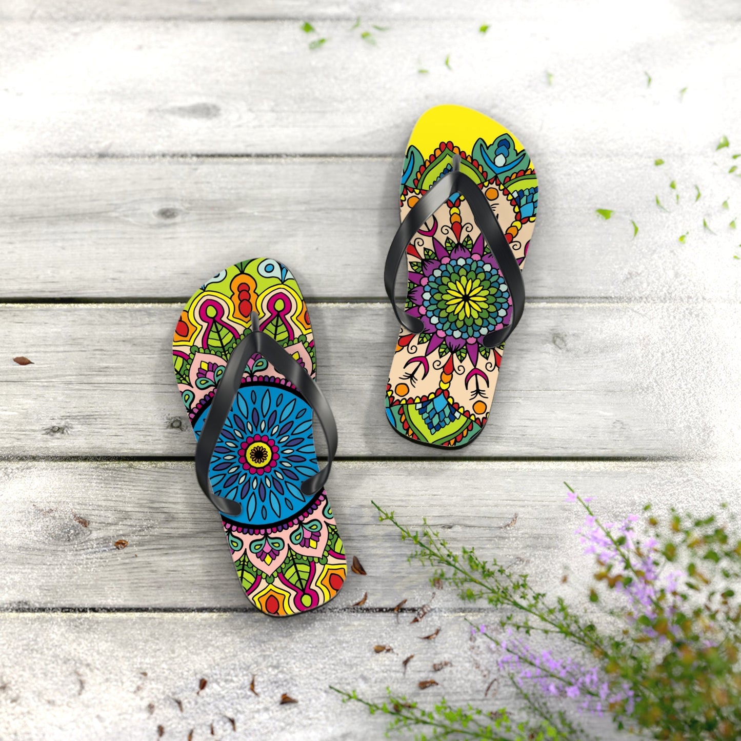 Hand - Drawn Mandala Art Flip Flops - Stylish & Comfortable Summer Footwear - Blululi