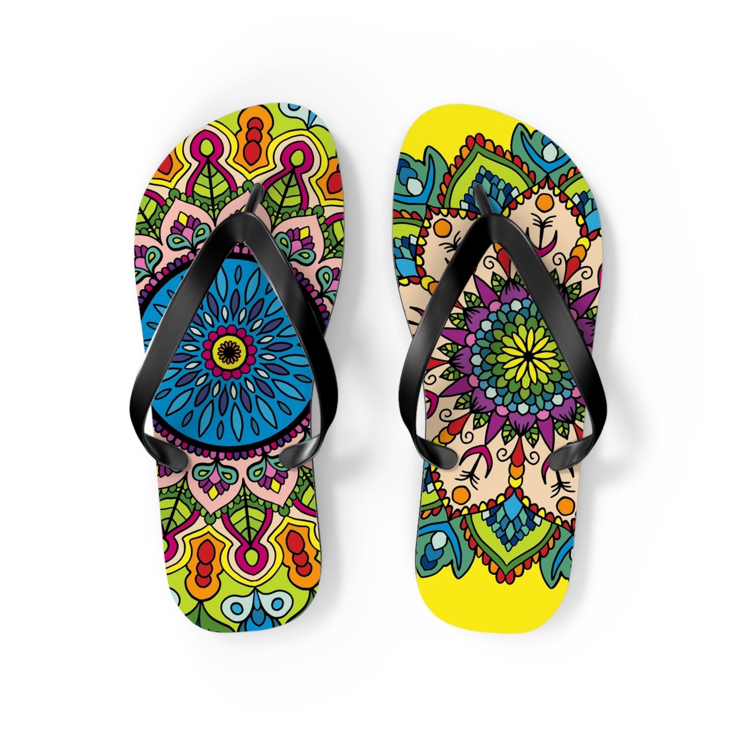 Hand - Drawn Mandala Art Flip Flops - Stylish & Comfortable Summer Footwear - Blululi