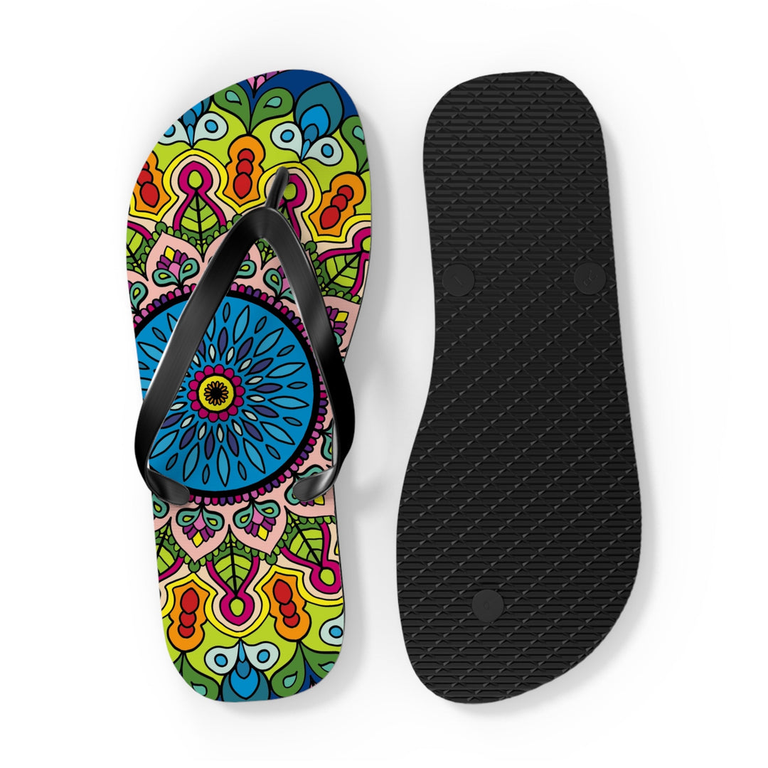 Hand - Drawn Mandala Art Flip Flops - Stylish & Comfortable Summer Footwear - Blululi