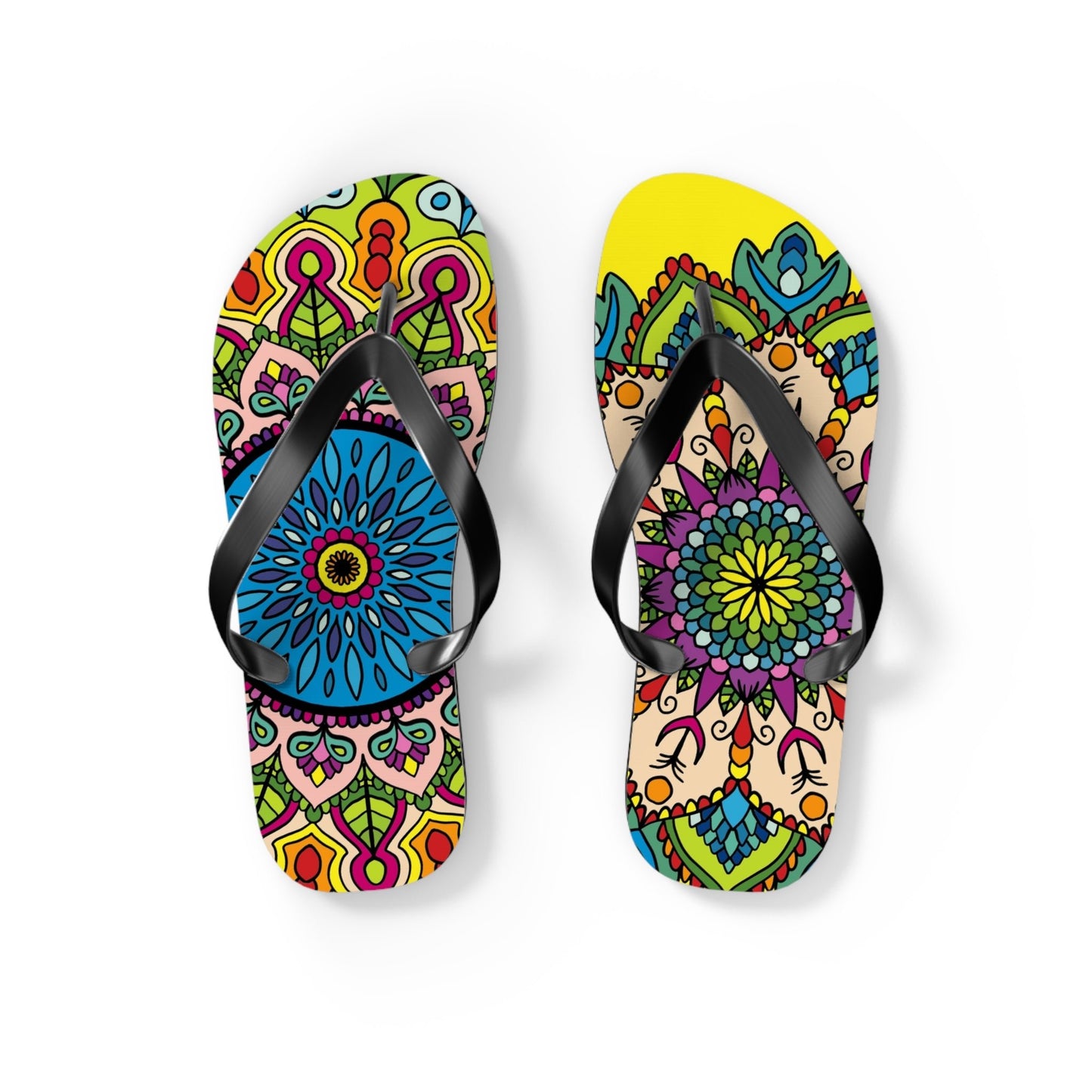 Hand - Drawn Mandala Art Flip Flops - Stylish & Comfortable Summer Footwear - Blululi