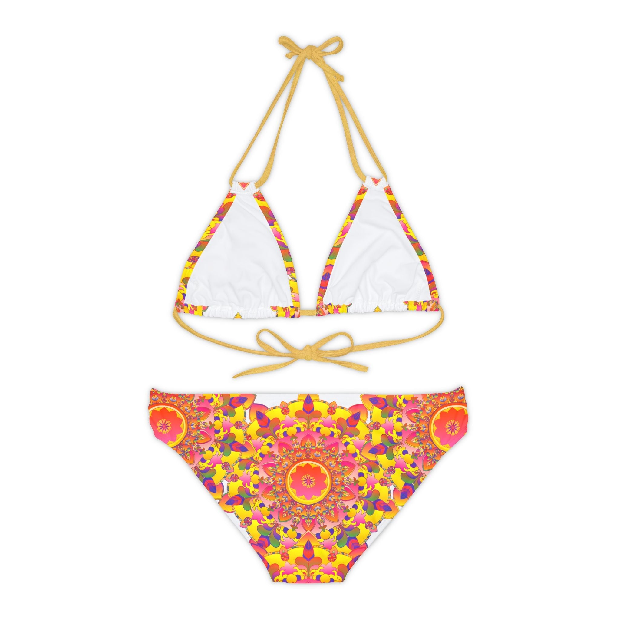 Hand Drawn Mandala Bikini Set - Colorful Floral Art All Over Prints - Blululi