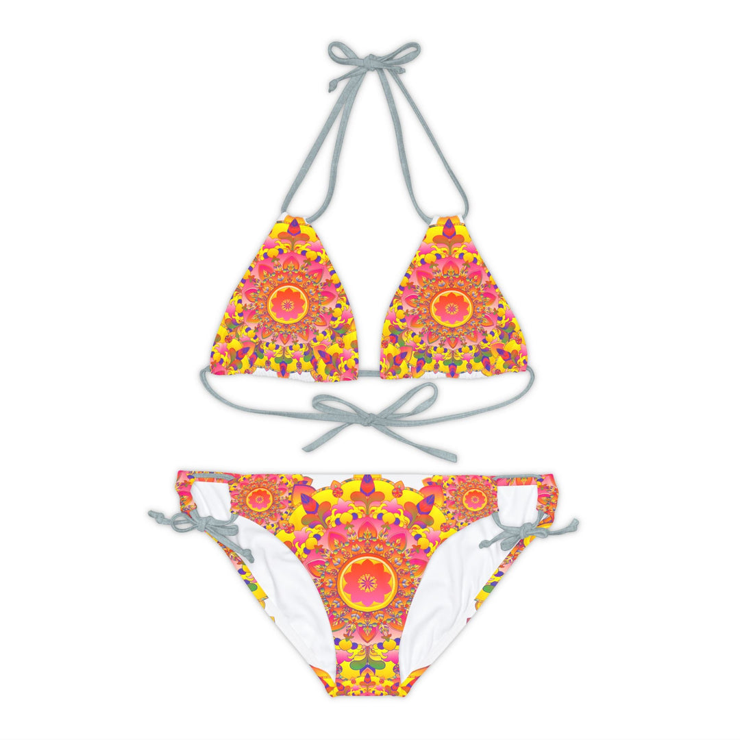 Hand Drawn Mandala Bikini Set - Colorful Floral Art All Over Prints - Blululi