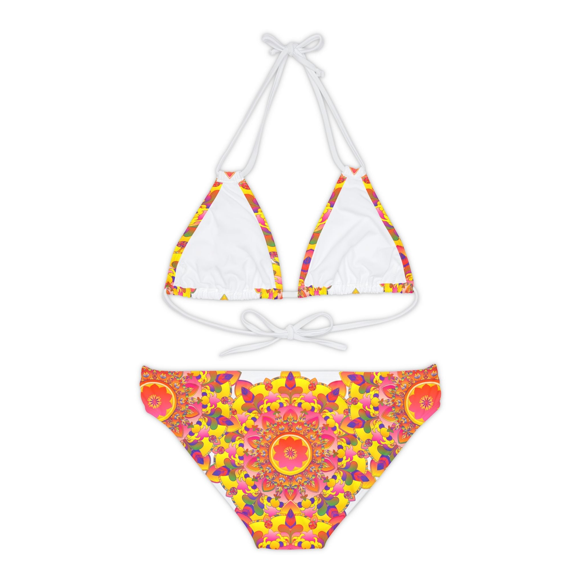 Hand Drawn Mandala Bikini Set - Colorful Floral Art All Over Prints - Blululi