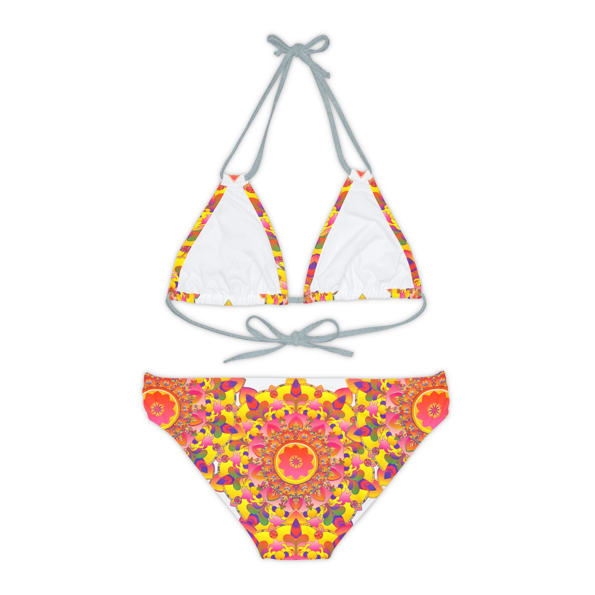 Hand Drawn Mandala Bikini Set - Colorful Floral Art All Over Prints - Blululi