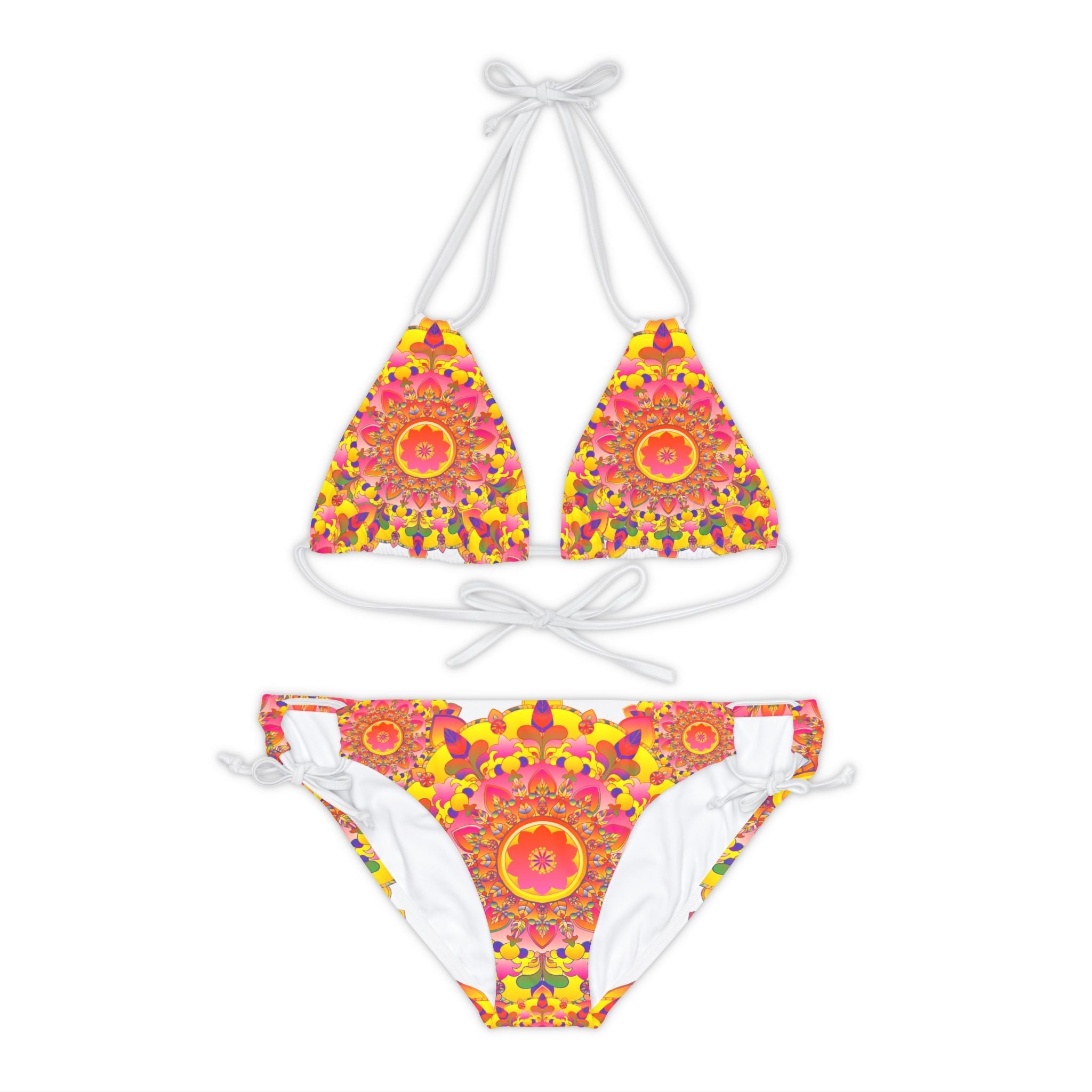 Hand Drawn Mandala Bikini Set - Colorful Floral Art All Over Prints - Blululi