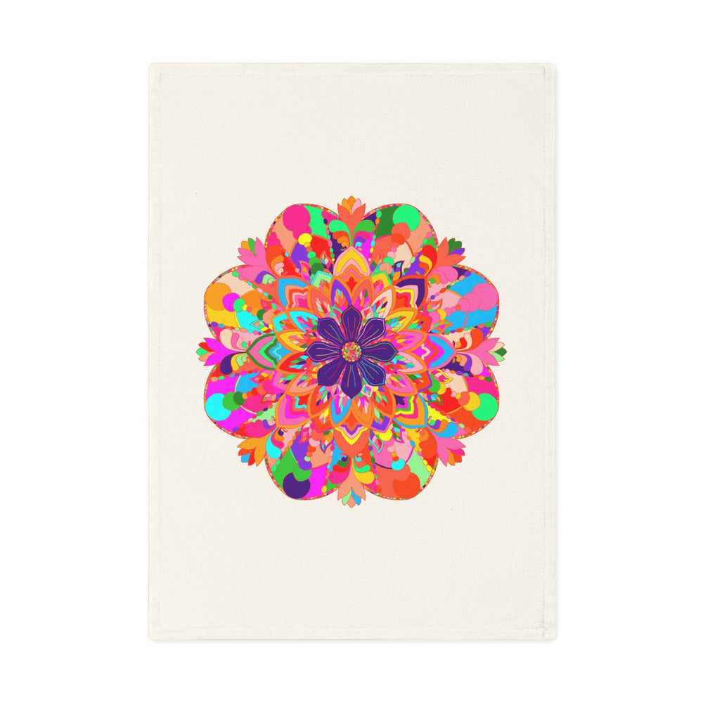 Hand Drawn Mandala Design Tea Towel - Bright Colors 19.6" x 27.5 Home Decor - Blululi