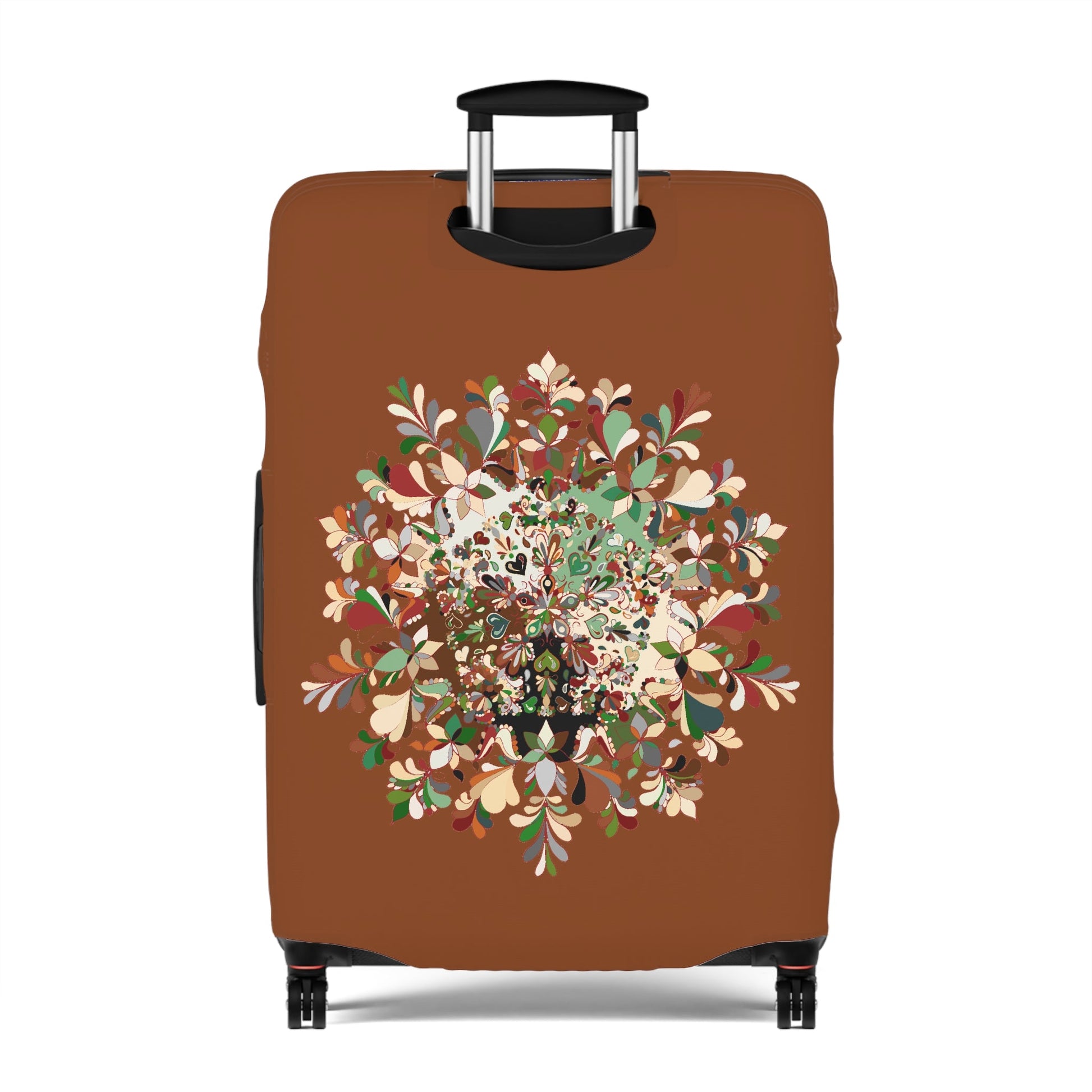 Hand - Drawn Mandala Luggage Cover - Saddle Brown and Military Shades Accessories - Blululi