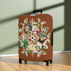 Hand - Drawn Mandala Luggage Cover - Saddle Brown and Military Shades Accessories - Blululi