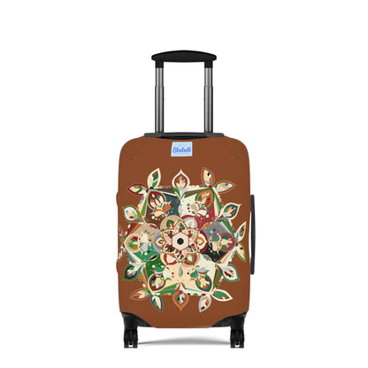 Hand - Drawn Mandala Luggage Cover - Saddle Brown and Military Shades Accessories - Blululi