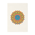 Hand Drawn Mandala Tea Towel - Gold and Blue Shades - 19.6" x 27.5 Home Decor - Blululi