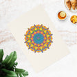 Hand Drawn Mandala Tea Towel - Gold and Blue Shades - 19.6" x 27.5 Home Decor - Blululi