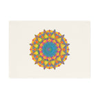Hand Drawn Mandala Tea Towel - Gold and Blue Shades - 19.6" x 27.5 Home Decor - Blululi