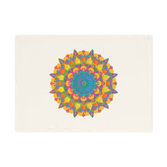 Hand Drawn Mandala Tea Towel - Gold and Blue Shades - 19.6" x 27.5 Home Decor - Blululi