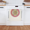 Hand Drawn Mandala Tea Towel - Pastel and Pink - 19.6" x 27.5 Home Decor - Blululi