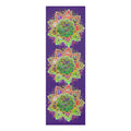 Hand - Drawn Purple Mandala Foam Yoga Mat - 24" x 72" x 0.25" - Blululi