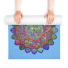 Hand - Drawn Purple Mandala Foam Yoga Mat - 24" x 72" x 0.25" - Blululi