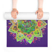 Hand - Drawn Purple Mandala Foam Yoga Mat - 24" x 72" x 0.25" - Blululi