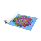 Hand - Drawn Purple Mandala Foam Yoga Mat - 24" x 72" x 0.25" - Blululi