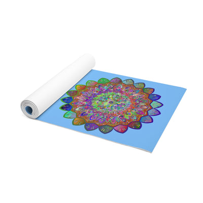Tappetino yoga in schiuma con mandala viola disegnato a mano - 24x72x0,25