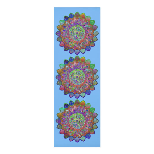 Hand - Drawn Purple Mandala Foam Yoga Mat - 24" x 72" x 0.25" - Blululi