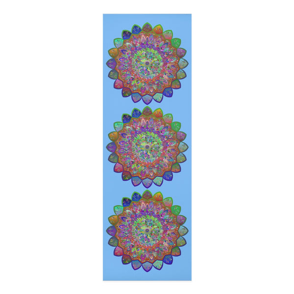 Tappetino yoga in schiuma con mandala viola disegnato a mano - 24x72x0,25