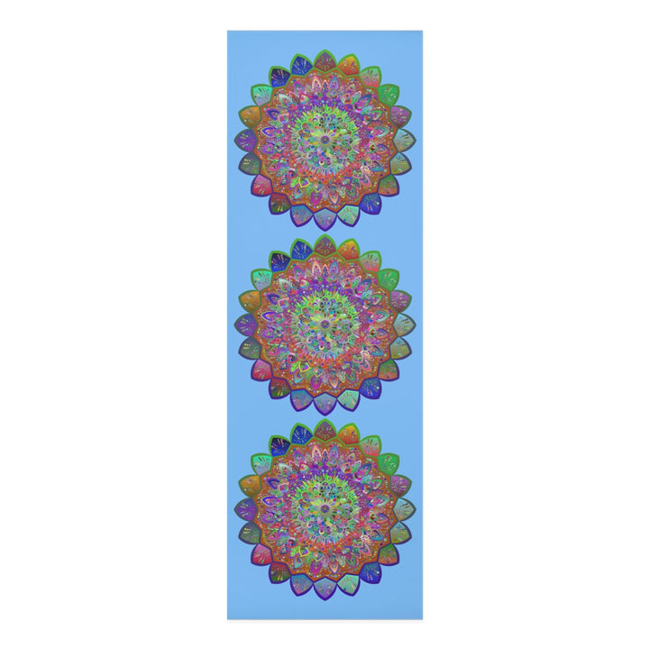 Hand - Drawn Purple Mandala Foam Yoga Mat - 24" x 72" x 0.25" - Blululi