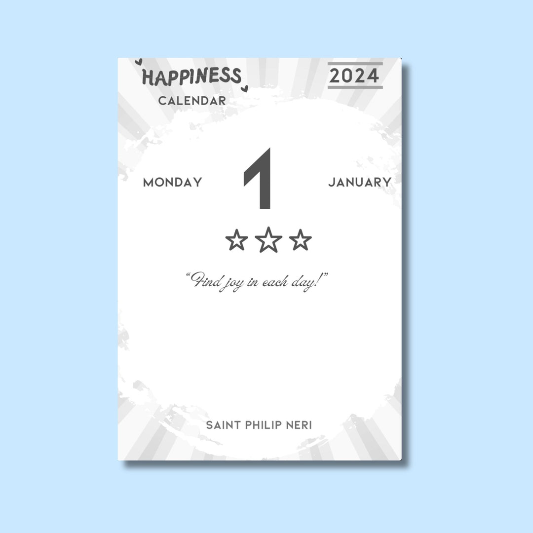 Happiness Calendar 2024 - 3.9 x 5.5 inches digital download - Blululi