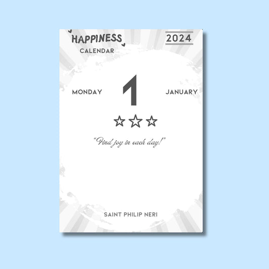 Happiness Calendar 2024 : enjoy an entire Year of Daily Inspiration! Inspirational Quotes, Printable PDF, Digital Supply, Stationery Stores digital download - Blululi