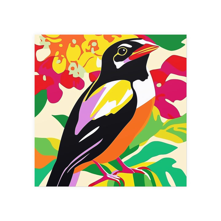 Happy Bird in Colorful Savanna Poster Poster - Blululi