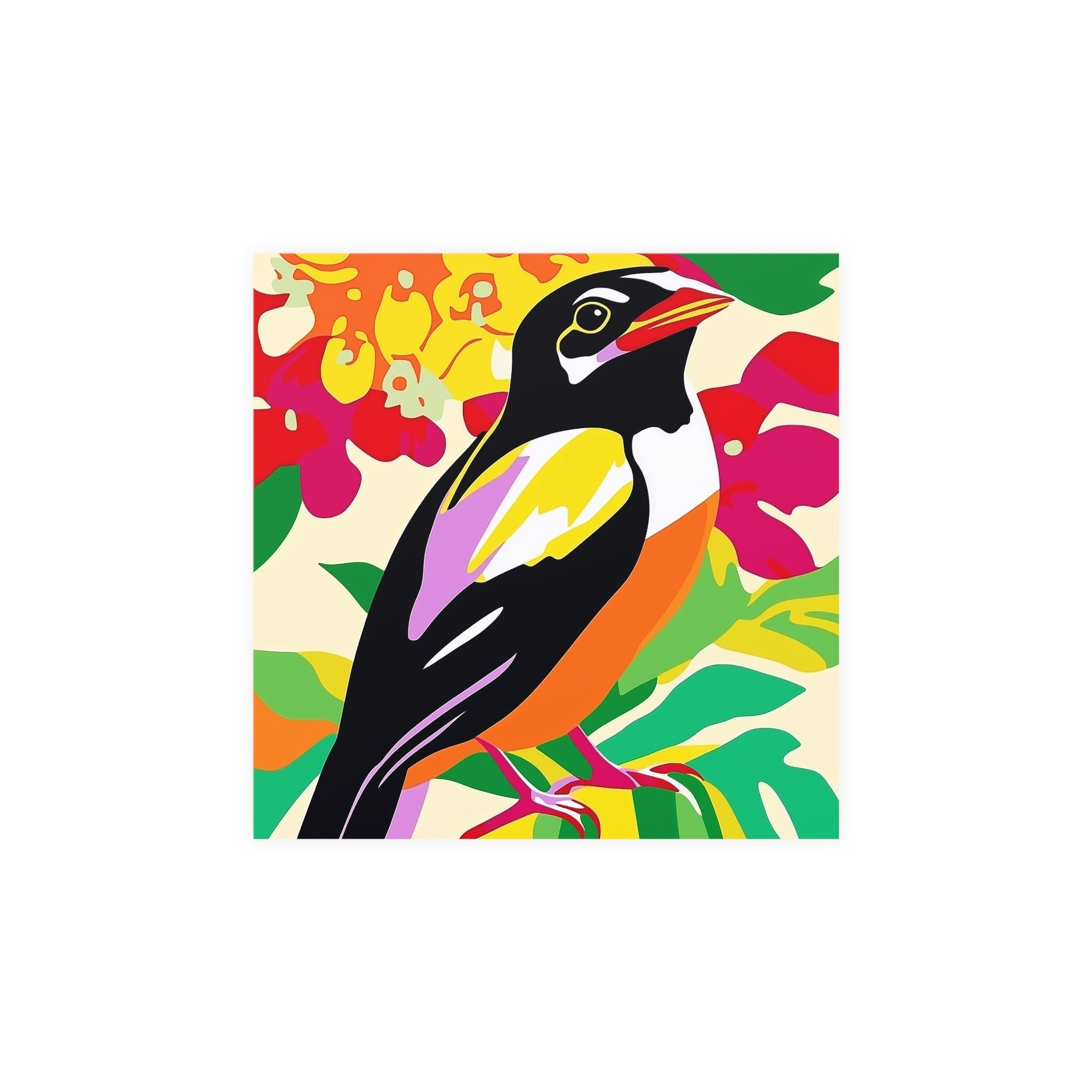 Happy Bird in Colorful Savanna Poster Poster - Blululi